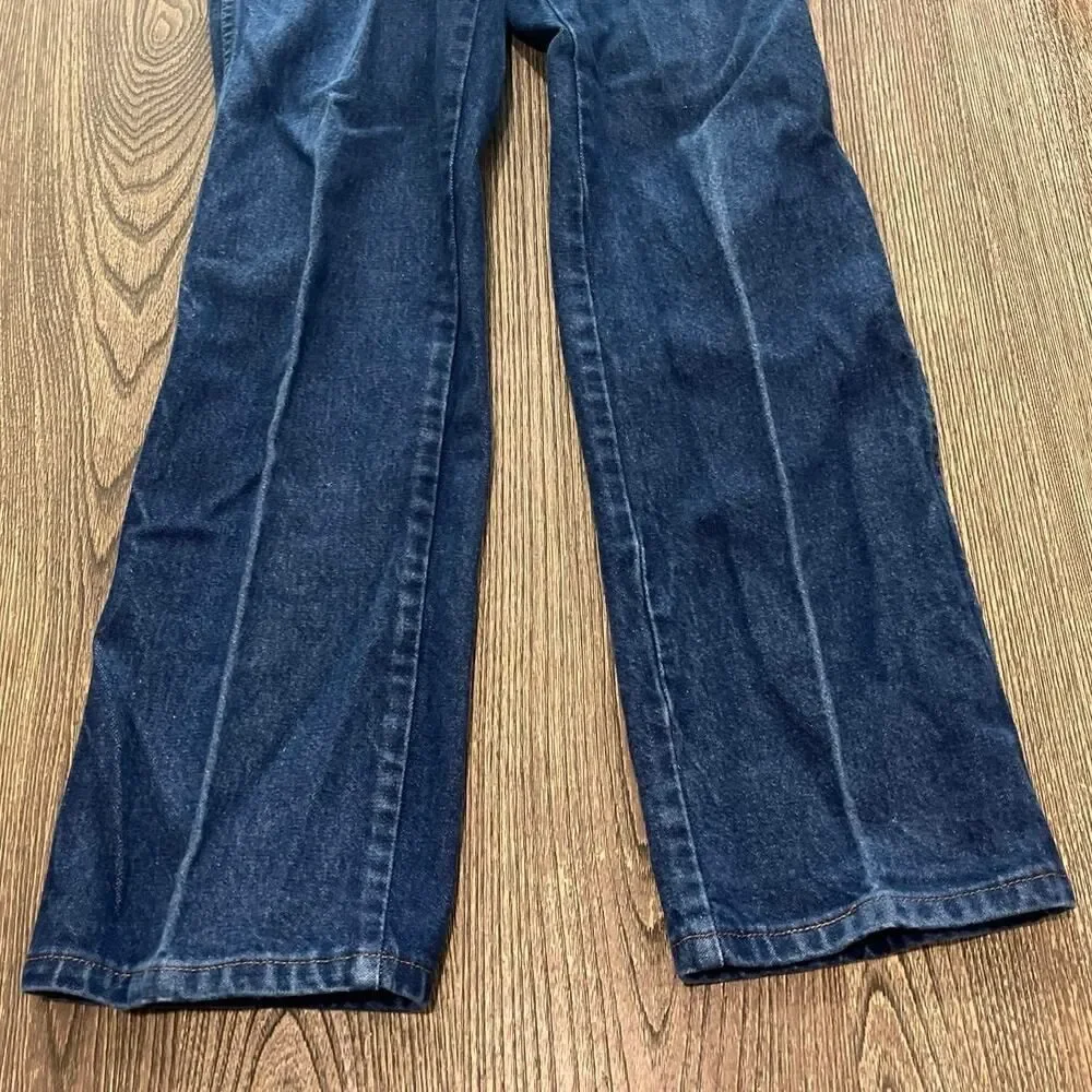 Wrangler Mens Straight Jeans Mid Rise Denim Cotton Dark Wash Blue Size 32x30